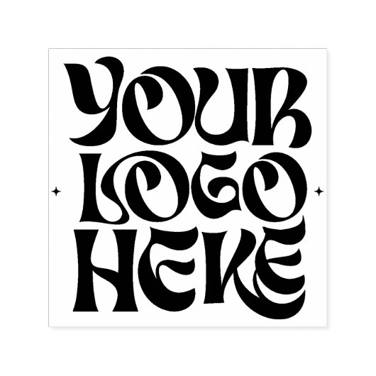 Your Business Logo Custom Groovy セルフインキングスタンプ (デザイン)