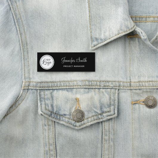 Your Business Logo on White Circle 名札 (インサイチュ)