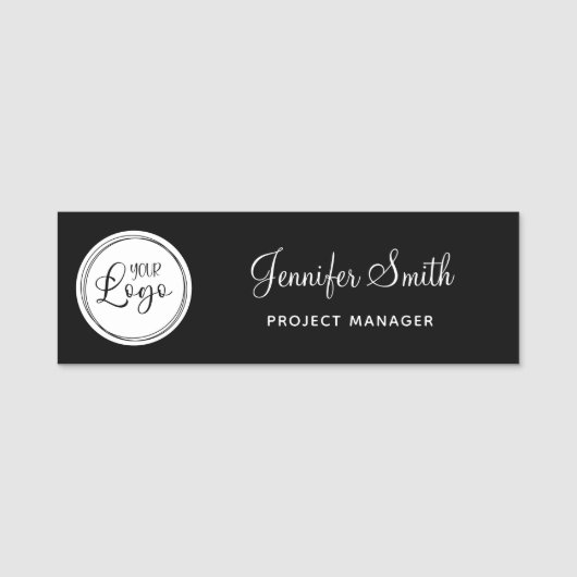 Your Business Logo on White Circle 名札 (正面)