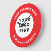Your Business Logo Simple and Professional Red ラージ壁時計 (傾斜)
