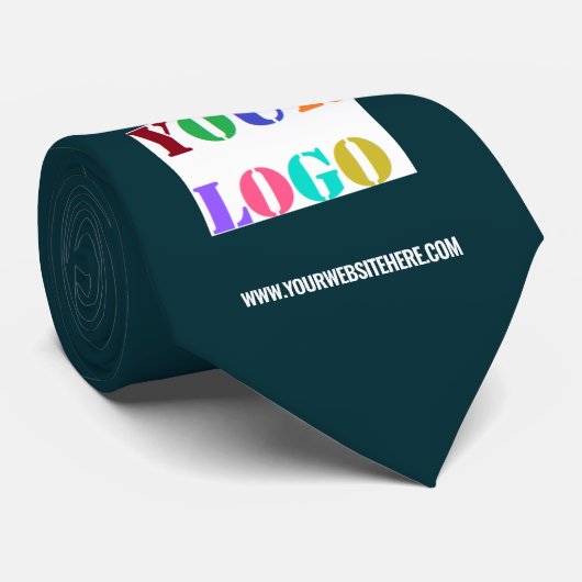 Your Business Logo Text QR Code Neck Tie Example ネクタイ (ロール)