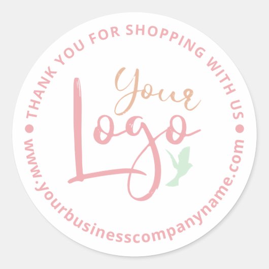 Your Business Logo Thank You Round Stickers ラウンドシール (正面)