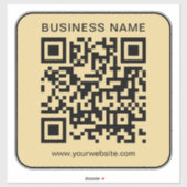 Your Business Name Url QR Code Large Black & Gold シール (シート)