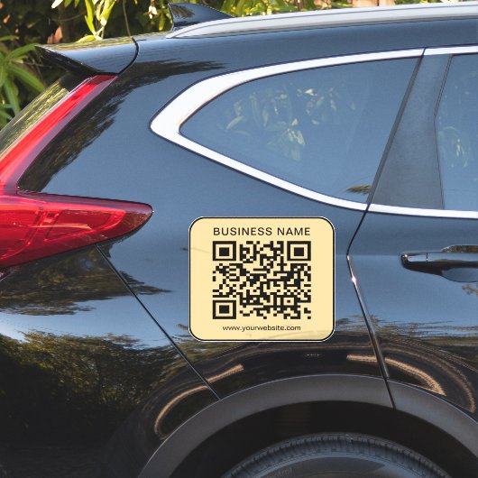 Your Business Name Url QR Code Large Black & Gold シール (車体側面)