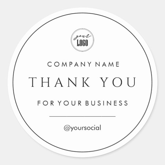 Your Business Thank Youクラシック ラウンドシール (正面)
