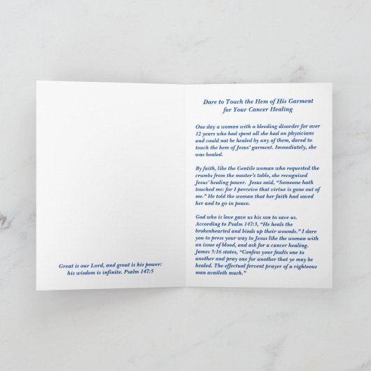 Your Cancer HealingはTouch 遠くに カード (内部)