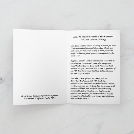 Your Cancer HealingはTouch 遠くに カード (内部)