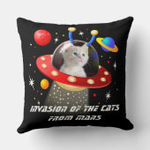 Your Cat おもしろい in Sci-Fi Cat UFO宇宙エイリアンテーマ クッション (裏面)