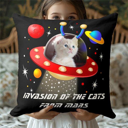 Your Cat おもしろい in Sci-Fi Cat UFO宇宙エイリアンテーマ クッション