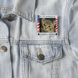 Your Cat Dog Pet Photo Kamala Harris Election 缶バッジ