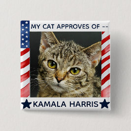 Your Cat Dog Pet Photo Kamala Harris Election 缶バッジ