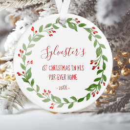 Your Cat Photo 1stクリスマスウォーターリース オーナメント