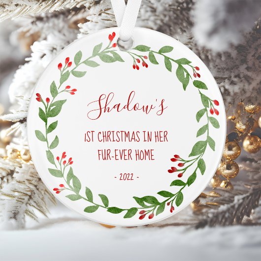 Your Cat Photo 1stクリスマスウォーターリース オーナメント