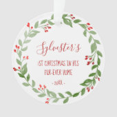 Your Cat Photo 1stクリスマスウォーターリース オーナメント (正面)