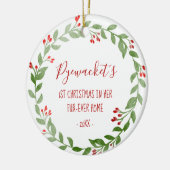 Your Cat Photo First Christmas in FurEver Home セラミックオーナメント (左)