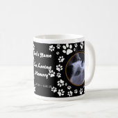 Your Cat Photos Memorial Paw Prints on Black Mug フロストグラスマグカップ (正面右)