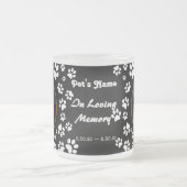 Your Cat Photos Memorial Paw Prints on Black Mug フロストグラスマグカップ (中央)