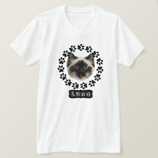 Your Cat's切り出し顔おもしろい Tシャツ (デザイン正面)