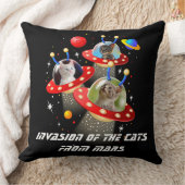 Your Cats おもしろい Sci-Fiソーサー飛んでいる宇宙エイリアン クッション (ブランケット)