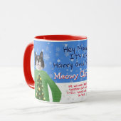 Your Cats in Abugy Christmas Sweatersの写真カスタム（英語） マグカップ (正面左)