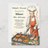 Your Chef Bbq 日本の Sushi Hibachi 40th Birthday 招待状 (正面)
