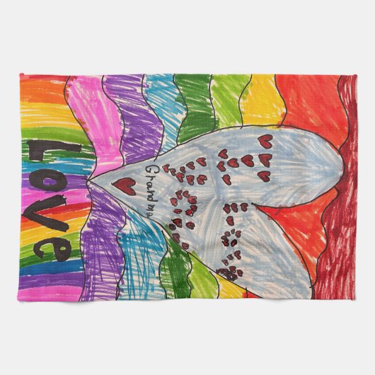 Your Child's Art Custom Printed on a キッチンタオル (横)