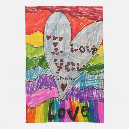 Your Child's Art Custom Printed on a キッチンタオル (縦)