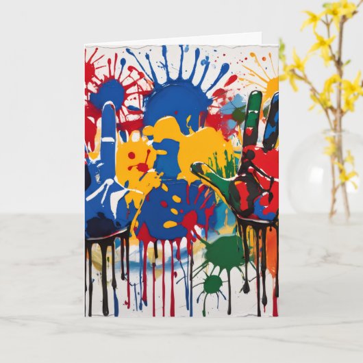 Your Childs Artwork One Of A Kind Personalized カード (黄色い花)