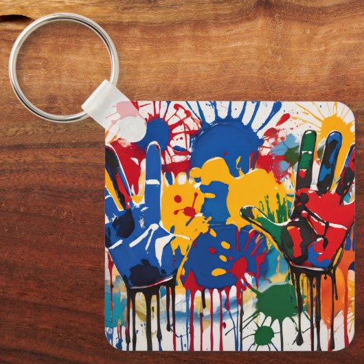 Your Childs Artwork One Of A Kind Personalized キーホルダー (正面)