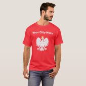 Your City HereカスタムポーランドイーグルTシャツ Tシャツ (正面フル)