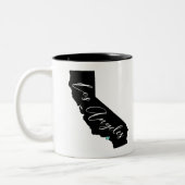 Your City in California名前とハートロサンゼルス ツートーンマグカップ (左)