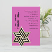 Your Colorsバルミツワー大金ゴールドスター・オブ・デイビッド 招待状 (スタンド正面)