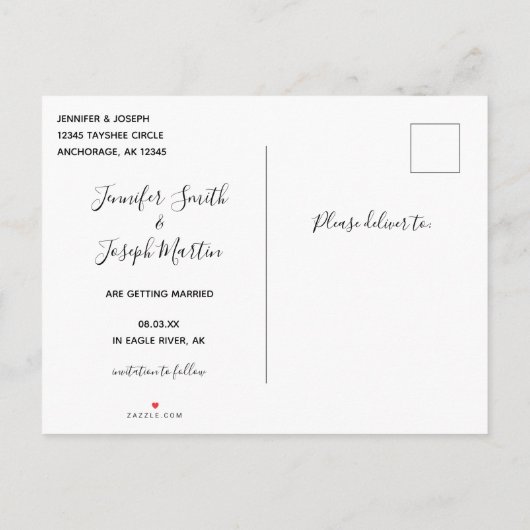 Your Colors Alaska Map Shape日付を保存 案内ポストカード (裏面)