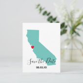 Your Colors California Map Shape日付を保存 案内ポストカード (スタンド正面)