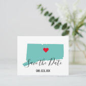 Your Colors Connecticut Map Shape日付を保存 案内ポストカード (スタンド正面)