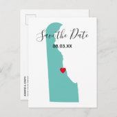 Your Colors Delaware Map Shape日付を保存 案内ポストカード (正面/裏面)