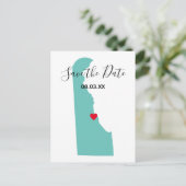 Your Colors Delaware Map Shape日付を保存 案内ポストカード (スタンド正面)