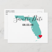 Your Colors Florida Map Shape日付を保存 案内ポストカード (正面/裏面)