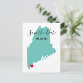 Your Colors Maine Map Shape日付の保存 案内ポストカード (スタンド正面)
