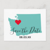 Your Colors Washington Map Shape日付を保存 案内ポストカード (正面)