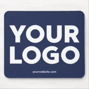 Your Company Logo and Business Website Navy Blue マウスパッド