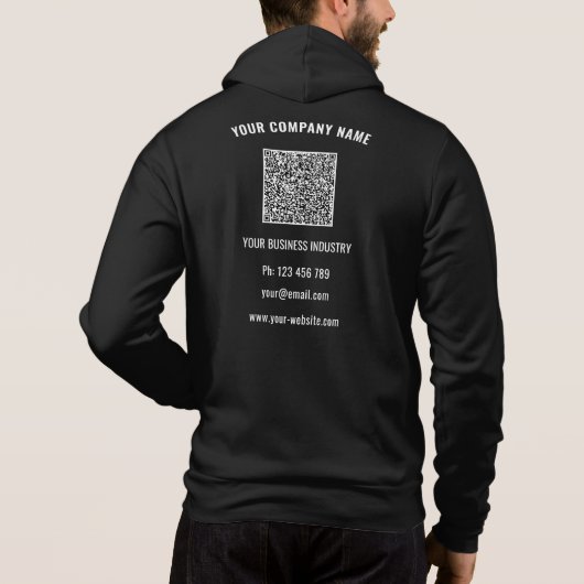 Your Company Logo Custom Text and QR Code Hoodie パーカ (裏面)