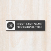 Your Company Logo Office Door Sign Black and White サインプレート (正面)