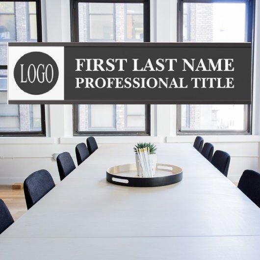 Your Company Logo Office Door Sign Black and White サインプレート