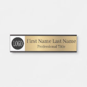 Your Company Logo Office Door Sign Faux Gold サインプレート (正面)