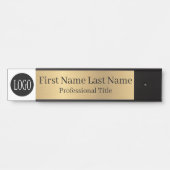 Your Company Logo Office Door Sign Faux Gold サインプレート (正面)