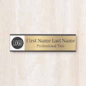Your Company Logo Office Door Sign Faux Gold サインプレート (正面)