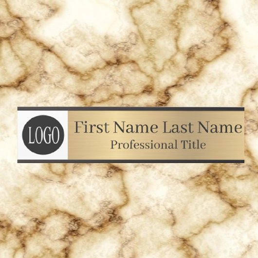 Your Company Logo Office Door Sign Faux Gold サインプレート