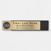 Your Company Logo Office Door Sign Faux Gold サインプレート (正面)