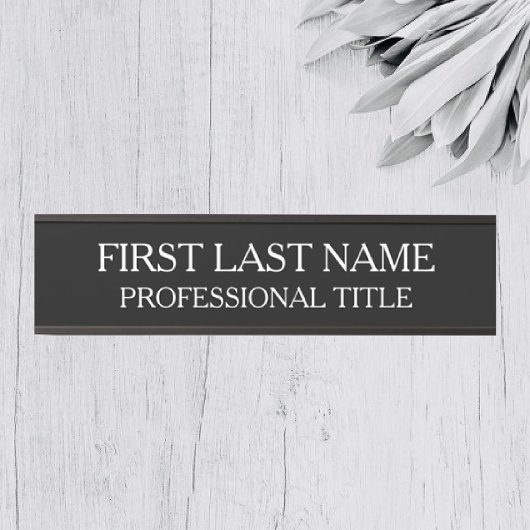 Your Company Office Door Sign Black and White サインプレート